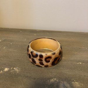 Vintage Leopard Skin Lucite Bangle Bracelet